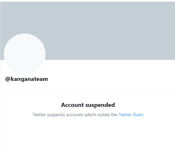 Kangana Ranaut Twitter Account Suspended